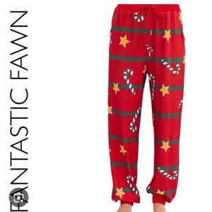 New Fantastic Fawn Women’s Pajama Pants with Candy Cane Print